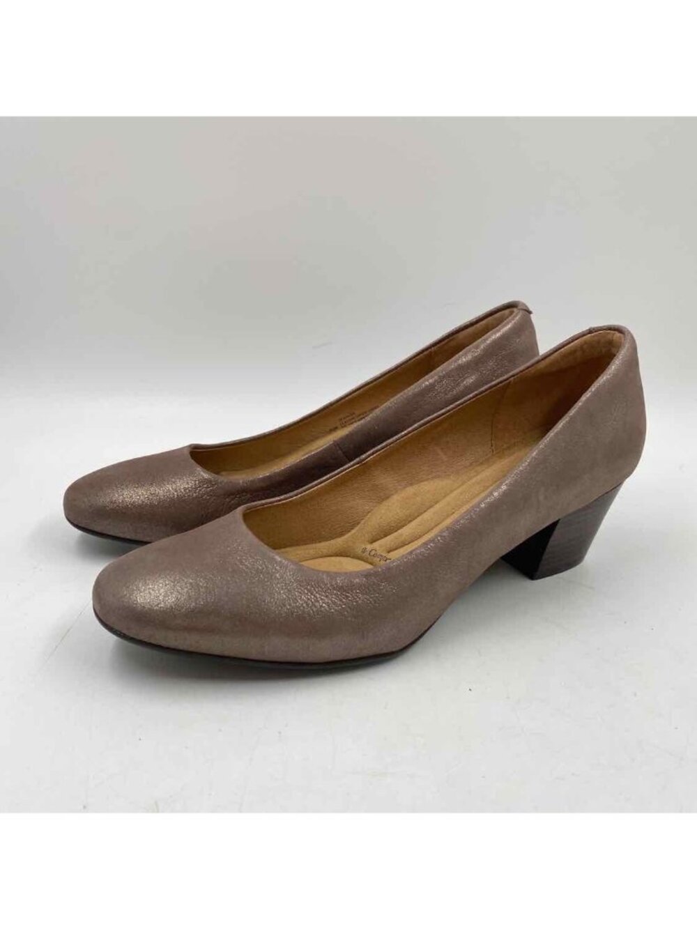Sofft Women's Shoe Size 9.5 Taupe Shimmer Heels